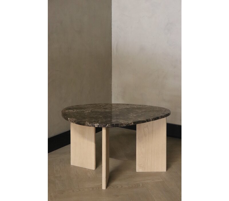 Marmeren salontafel organisch -  Oak Emperador