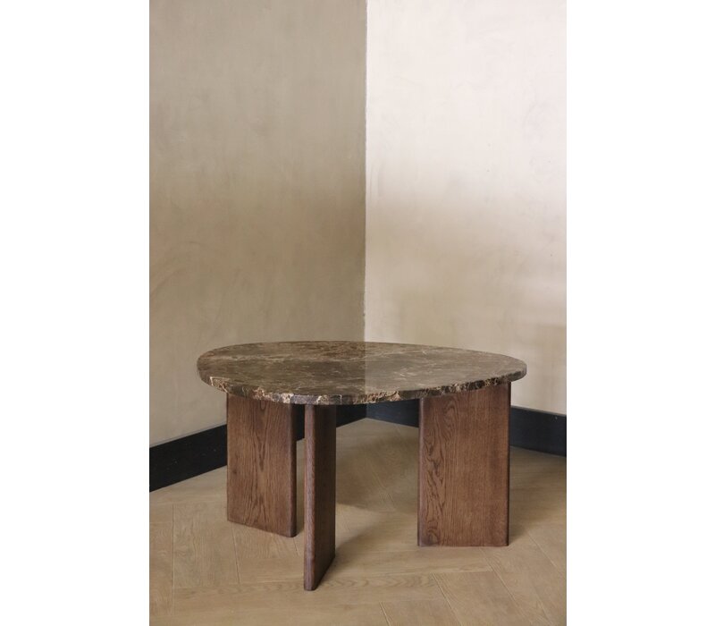Marmeren salontafel organisch -  Oak Emperador