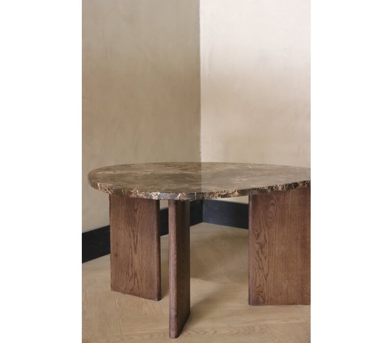 Marmeren salontafel organisch -  Oak Emperador