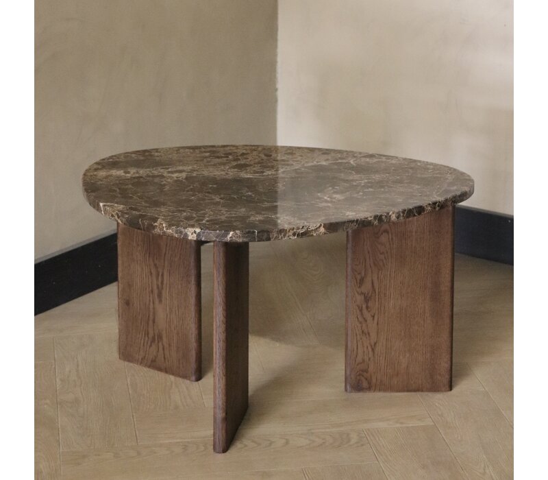 Marmeren salontafel organisch -  Oak Emperador