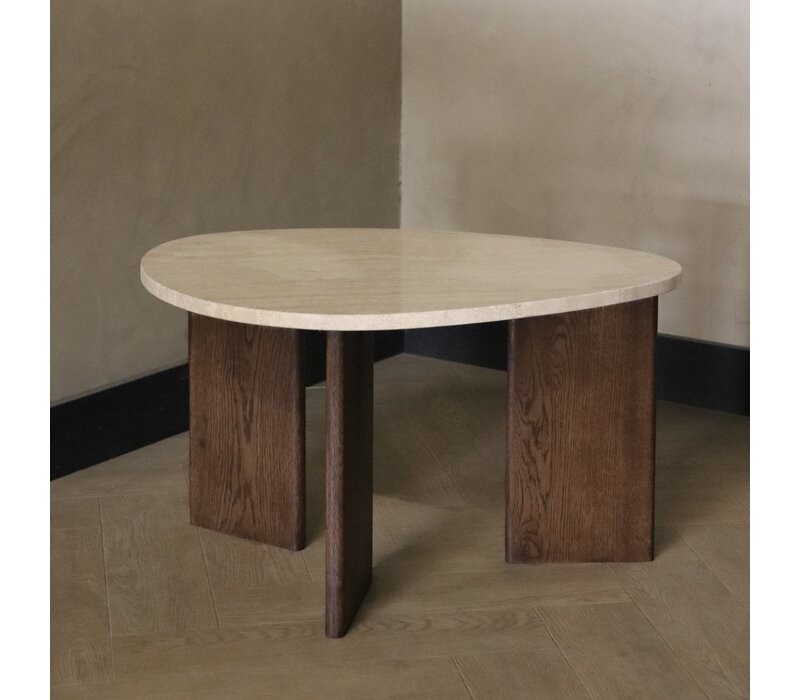 Marmeren salontafel organisch -  Oak Travertin
