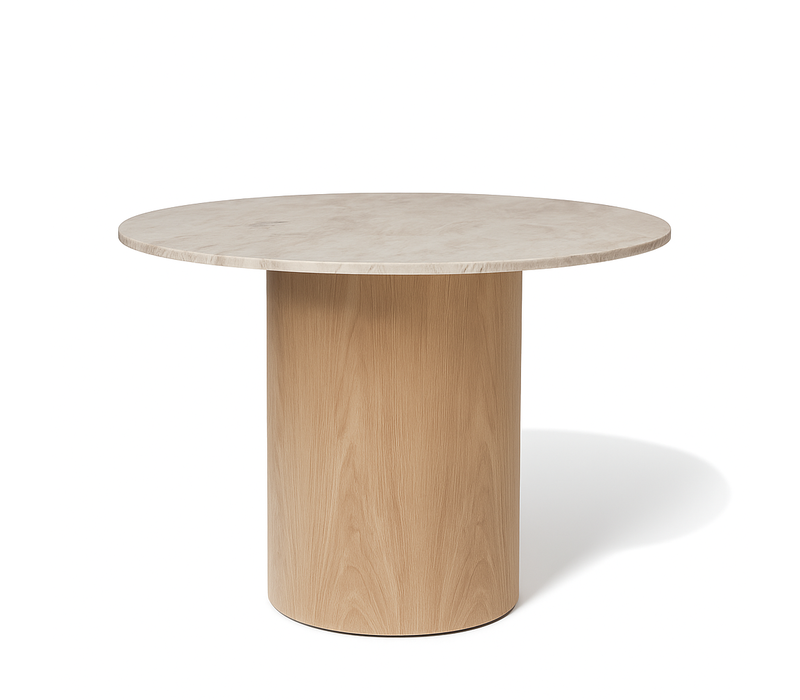 Kwartsiet eettafel Rond -  Oak Taj Mahal
