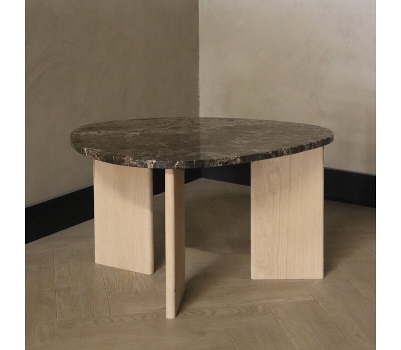 Marmeren salontafel organisch -  Oak Emperador