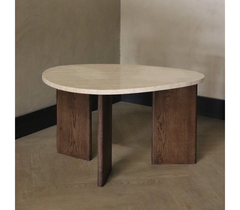 Marmeren salontafel organisch -  Oak Travertin