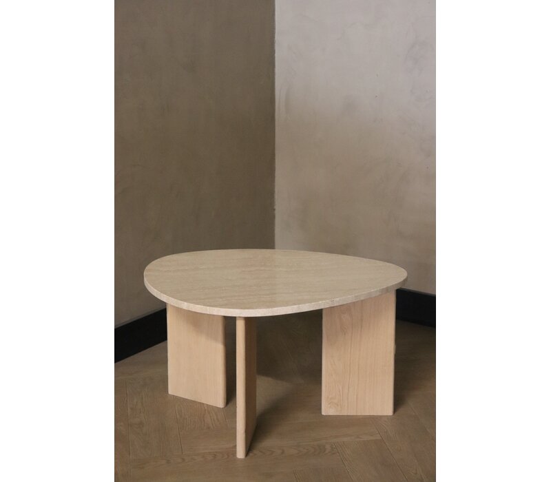 Marmeren salontafel organisch -  Oak Travertin