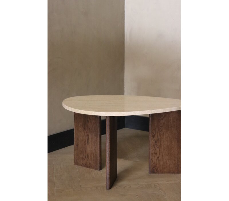Marmeren salontafel organisch -  Oak Travertin