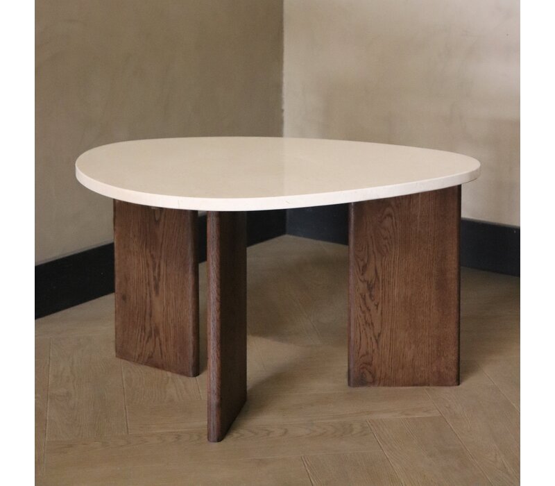 Marmeren salontafel organisch -  Oak Crema Marfil