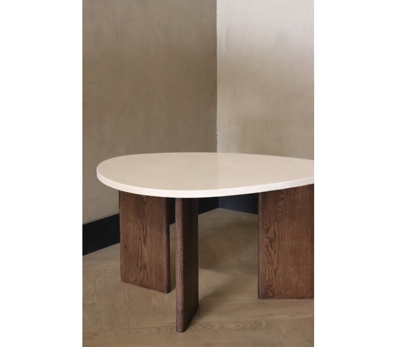 Marmeren salontafel organisch -  Oak Crema Marfil