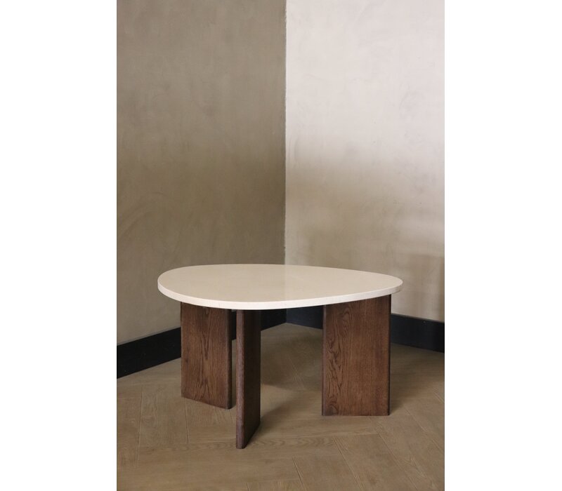 Marmeren salontafel organisch -  Oak Crema Marfil