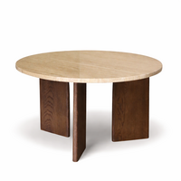 Marmeren salontafel rond -  Oak Travertin