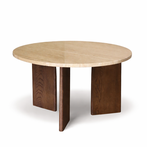 Marmeren salontafel rond -  Oak Travertin 