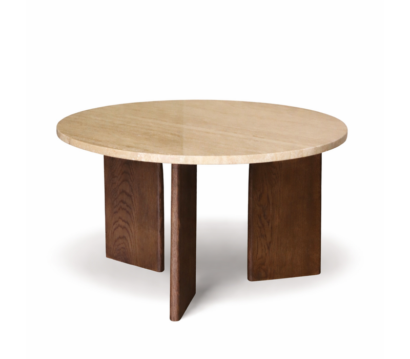 Marmeren salontafel rond -  Oak Travertin