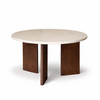 Robuust Interieur Marmeren salontafel rond -  Oak Crema Marfil