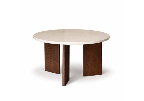 Robuust Interieur Marmeren salontafel rond -  Oak Crema Marfil