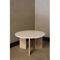 Marmeren salontafel rond -  Oak Crema Marfil
