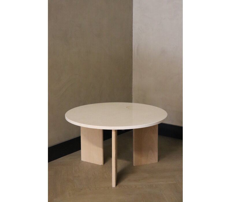 Marmeren salontafel rond -  Oak Crema Marfil