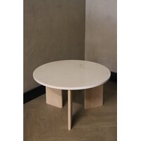 Marmeren salontafel rond -  Oak Crema Marfil