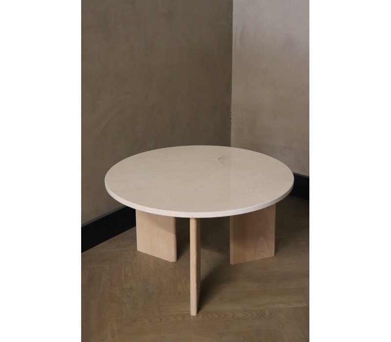 Marmeren salontafel rond -  Oak Crema Marfil