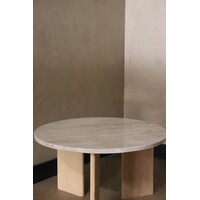 Kwartsiet salontafel rond - Oak Taj Mahal