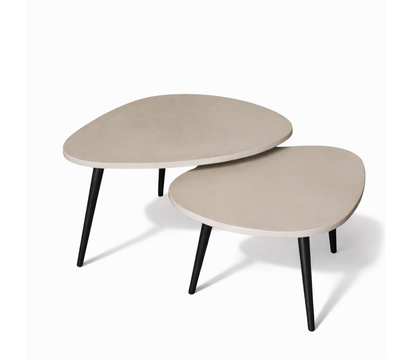 Organisch salontafel set - betonlook