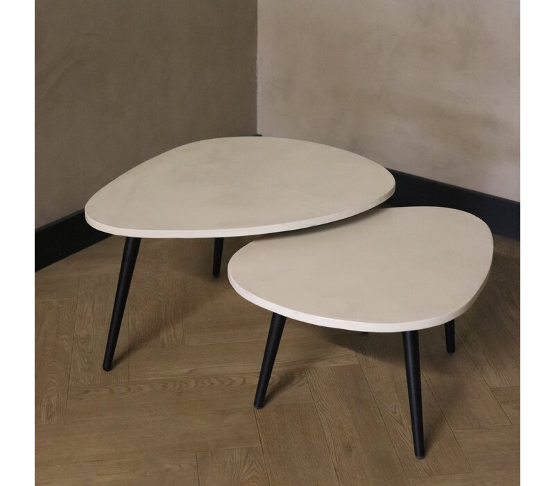 Organisch salontafel set - betonlook