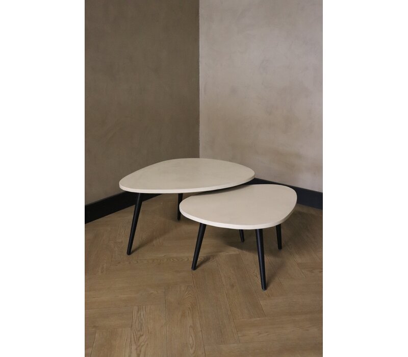 Organisch salontafel set - betonlook
