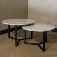 Kwartsiet salontafel set rond - Taj Mahal