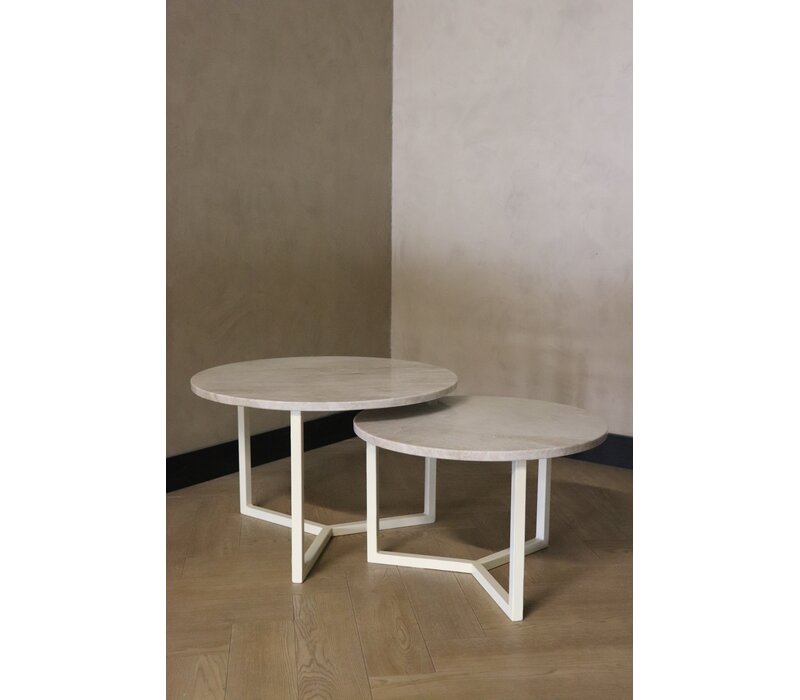 Kwartsiet salontafel set rond - Taj Mahal