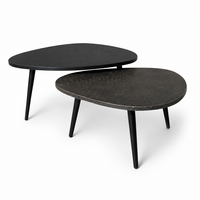 Organisch salontafel set - croco goud