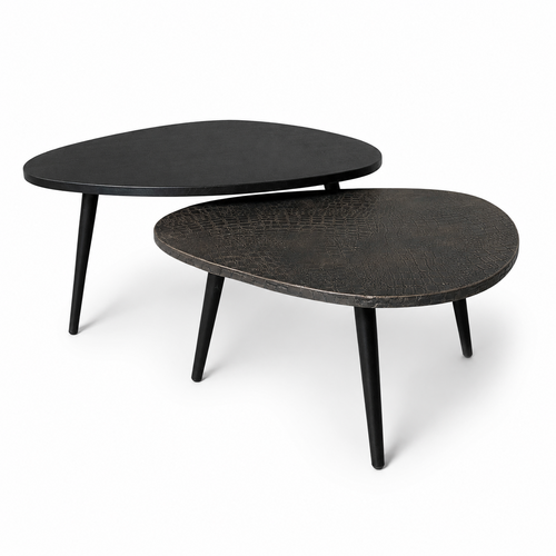 Organisch salontafel set - croco goud 
