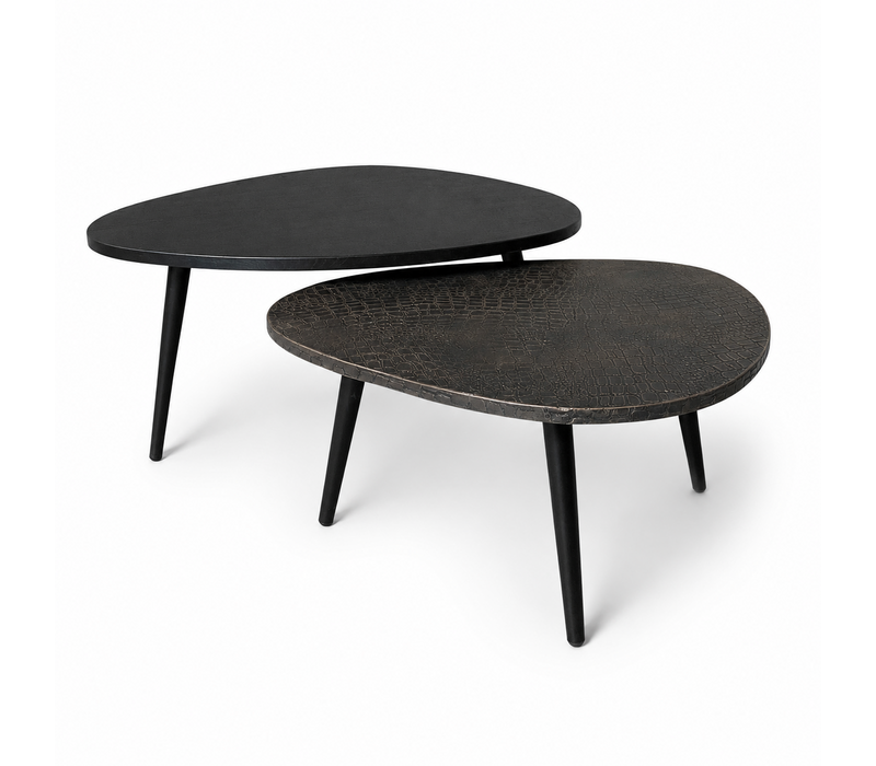 Organisch salontafel set - croco goud
