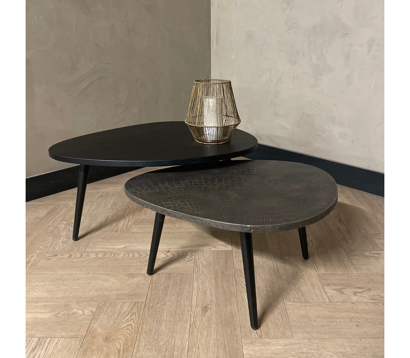 Organisch salontafel set - croco goud