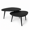 Robuust Interieur Organisch salontafel set - zwart eiken