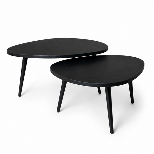 Organisch salontafel set - zwart eiken 