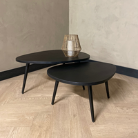 Organisch salontafel set - zwart eiken