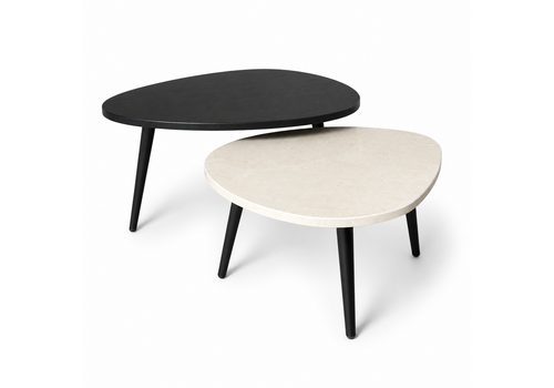 Robuust Interieur Salontafel set eiken/marmer organisch - Crema Marfil