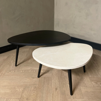 Salontafel set eiken/marmer organisch - Crema Marfil