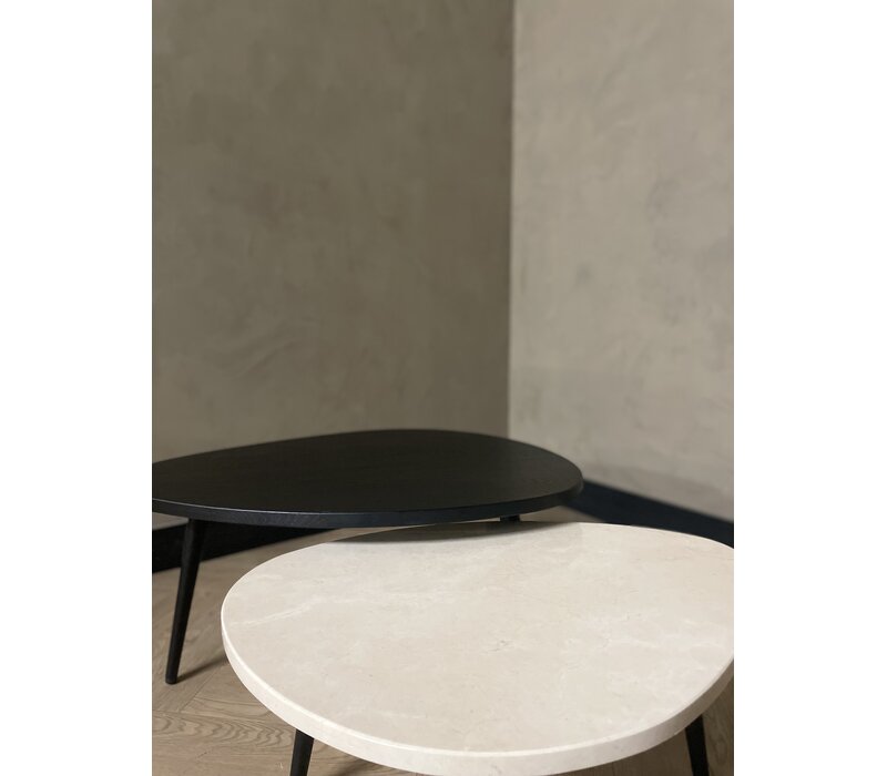 Salontafel set eiken/marmer organisch - Crema Marfil