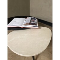 Salontafel set eiken/marmer organisch - Crema Marfil
