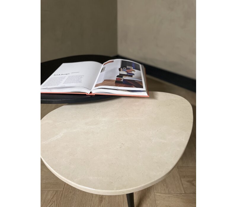 Salontafel set eiken/marmer organisch - Crema Marfil