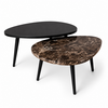 Robuust Interieur Salontafel set eiken/marmer organisch - Emperador