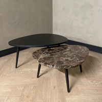 Salontafel set eiken/marmer organisch - Emperador