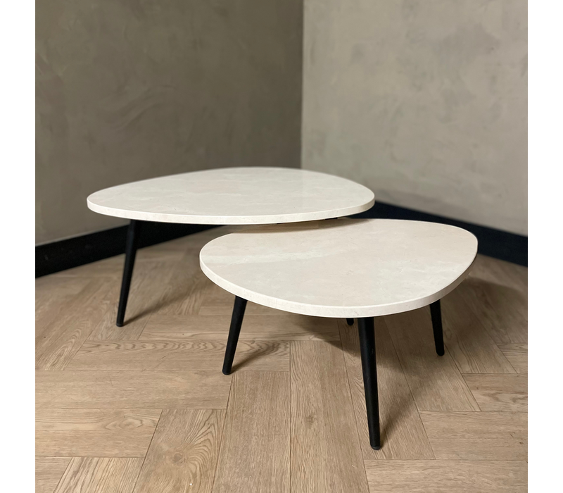 Organisch salontafel set - Crema Marfil