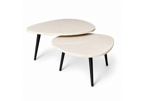 Robuust Interieur Organisch salontafel set - Crema Marfil