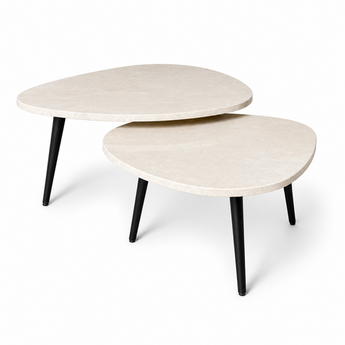 Organisch salontafel set - Crema Marfil 