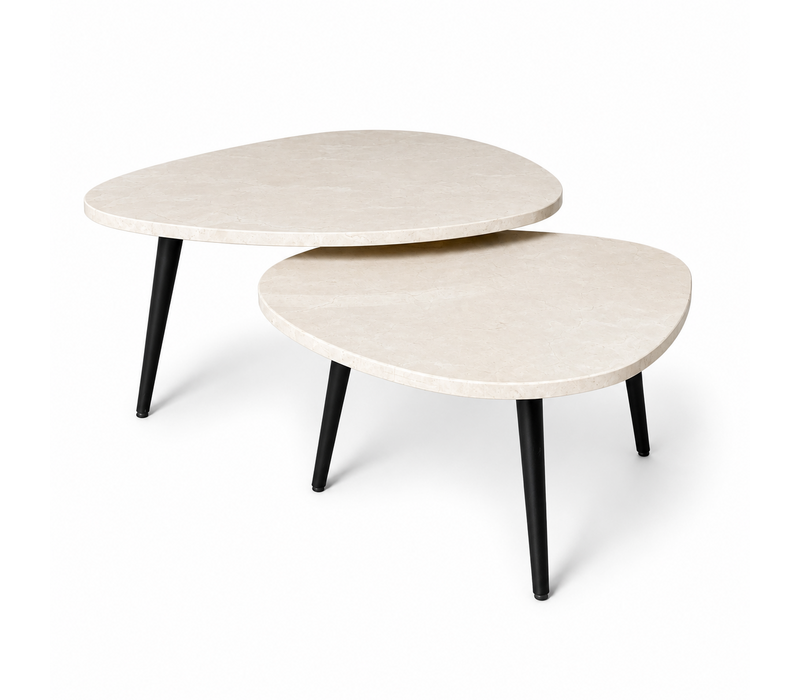 Organisch salontafel set - Crema Marfil