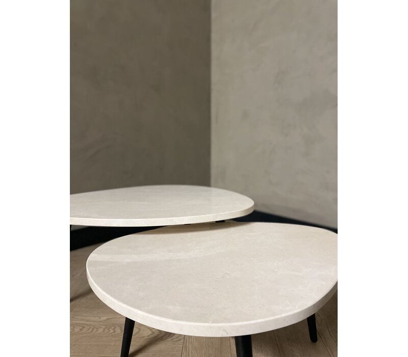 Organisch salontafel set - Crema Marfil