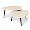 Organisch salontafel set - Travertin