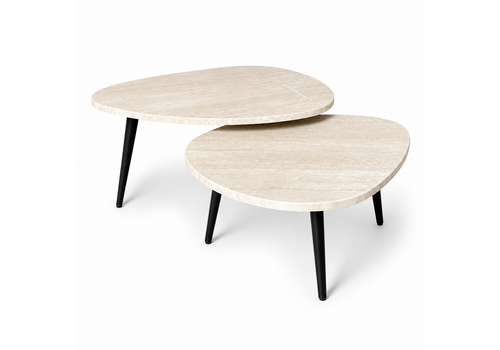 Robuust Interieur Organisch salontafel set - Travertin