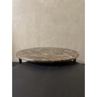 Salontafel set marmer/zwart eiken rond - diverse kleuren